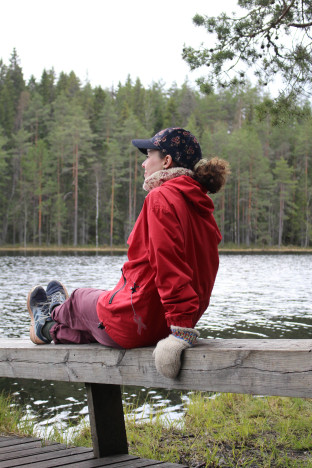 Veera Kivistö laiturilla.