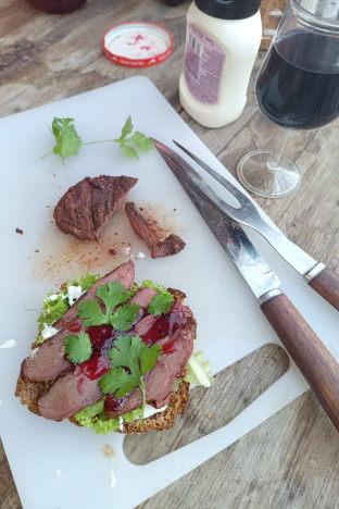 Savustettua merimetsonrintaa.