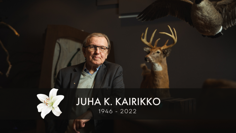 Jägarförbundets mest långvariga verksamhetsledare Juha K. Kairikko fotograferades på Jaktmuseet.