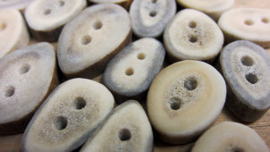 Hirven sarvista tehtyjä nappeja.